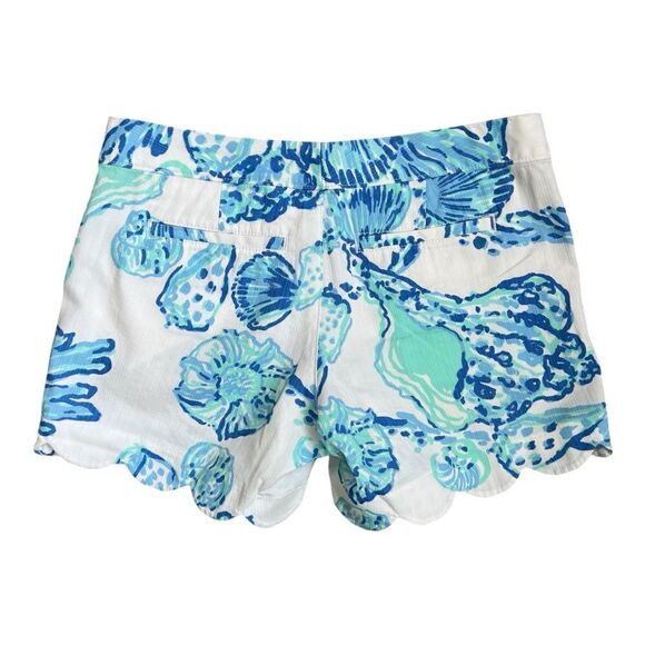LILLY PULITZER The Shorts But Cut Blue Seashells Printed design Size 0 - Picture 6 of 9